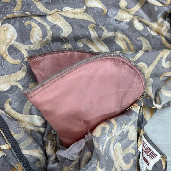 Maggy London Jeannene Booher Silk Long Sleeve Ruffle Fancy 80s Vintage Dress 10 - Picture 6 of 12